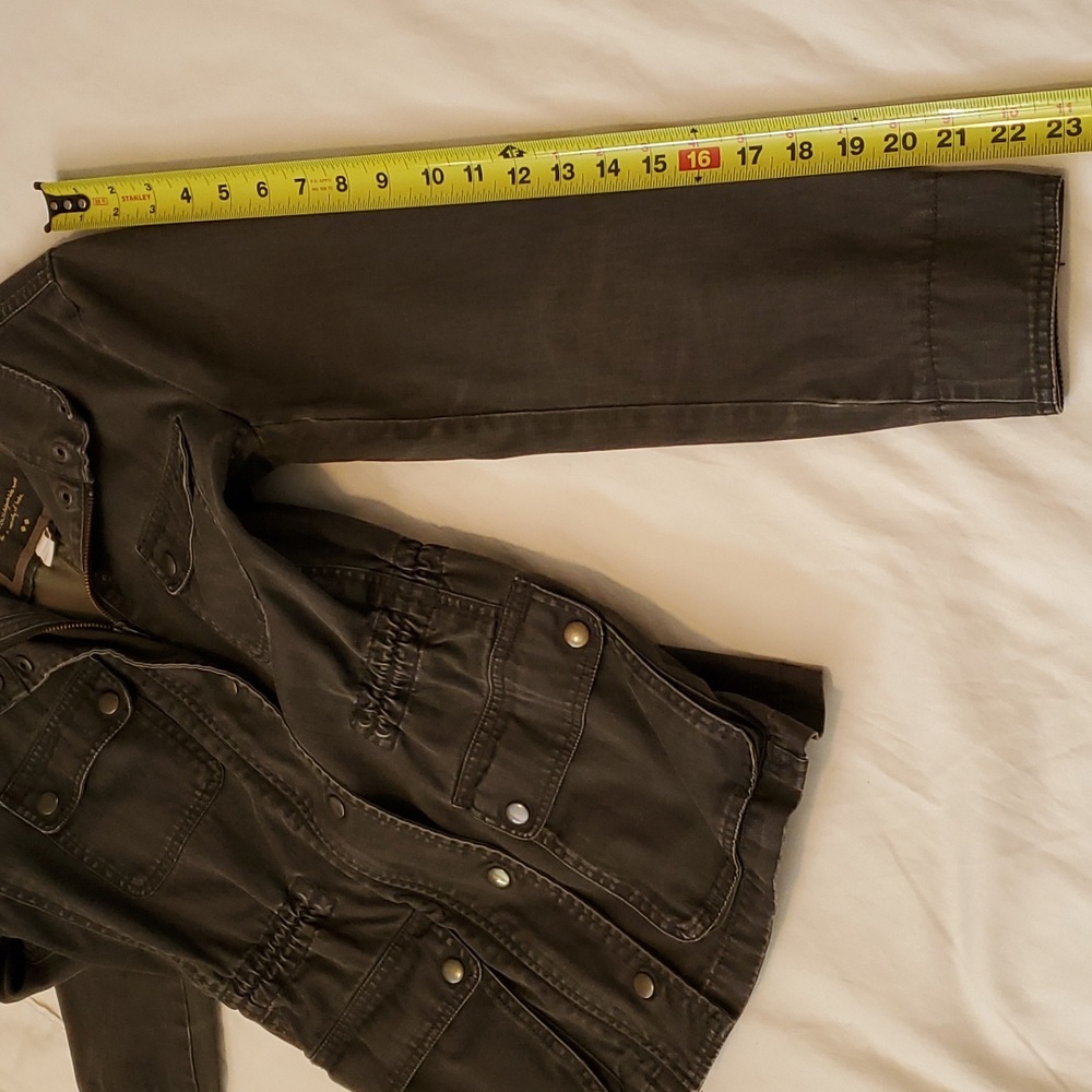 J. Crew Jacket cinch waist olive green color size xs - Picture 9 of 11